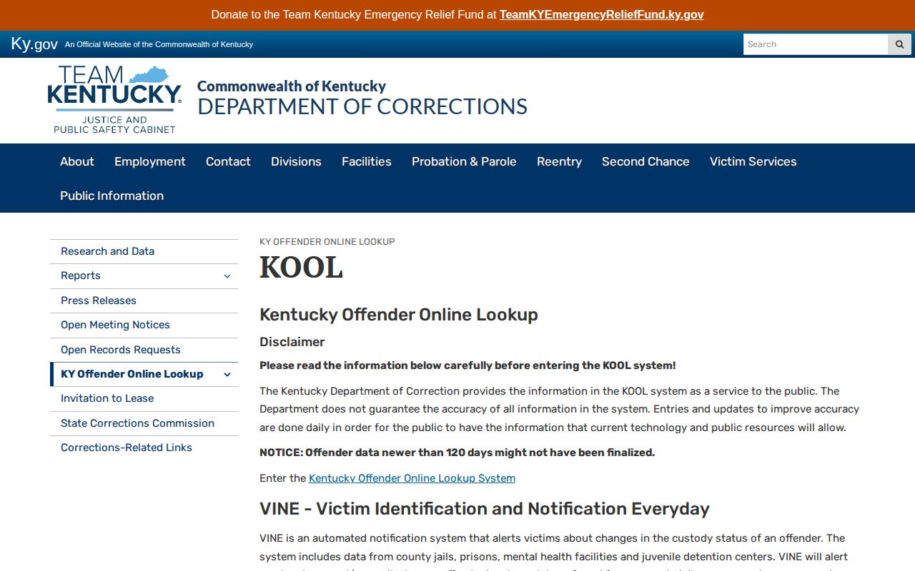 Madison County released inmate Kentucky KOOL disclaimer