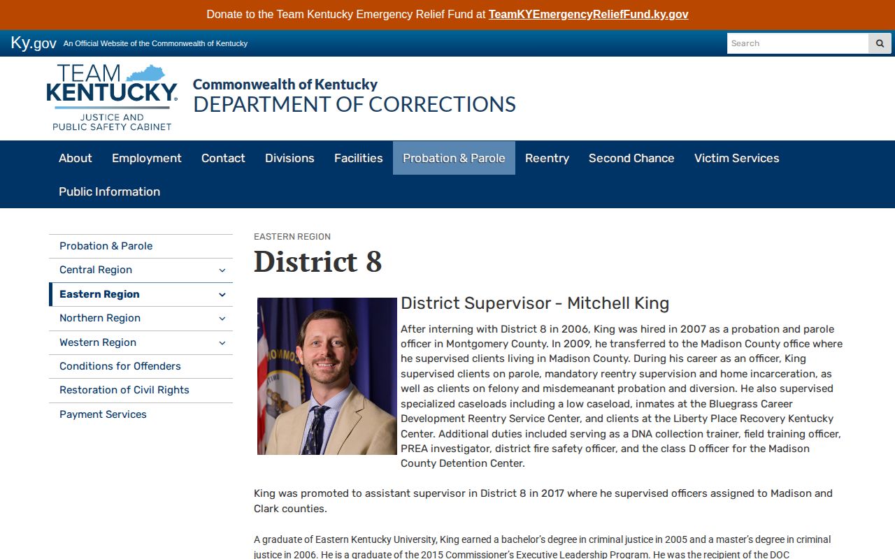 Madison County probation and parole District 8 office information
